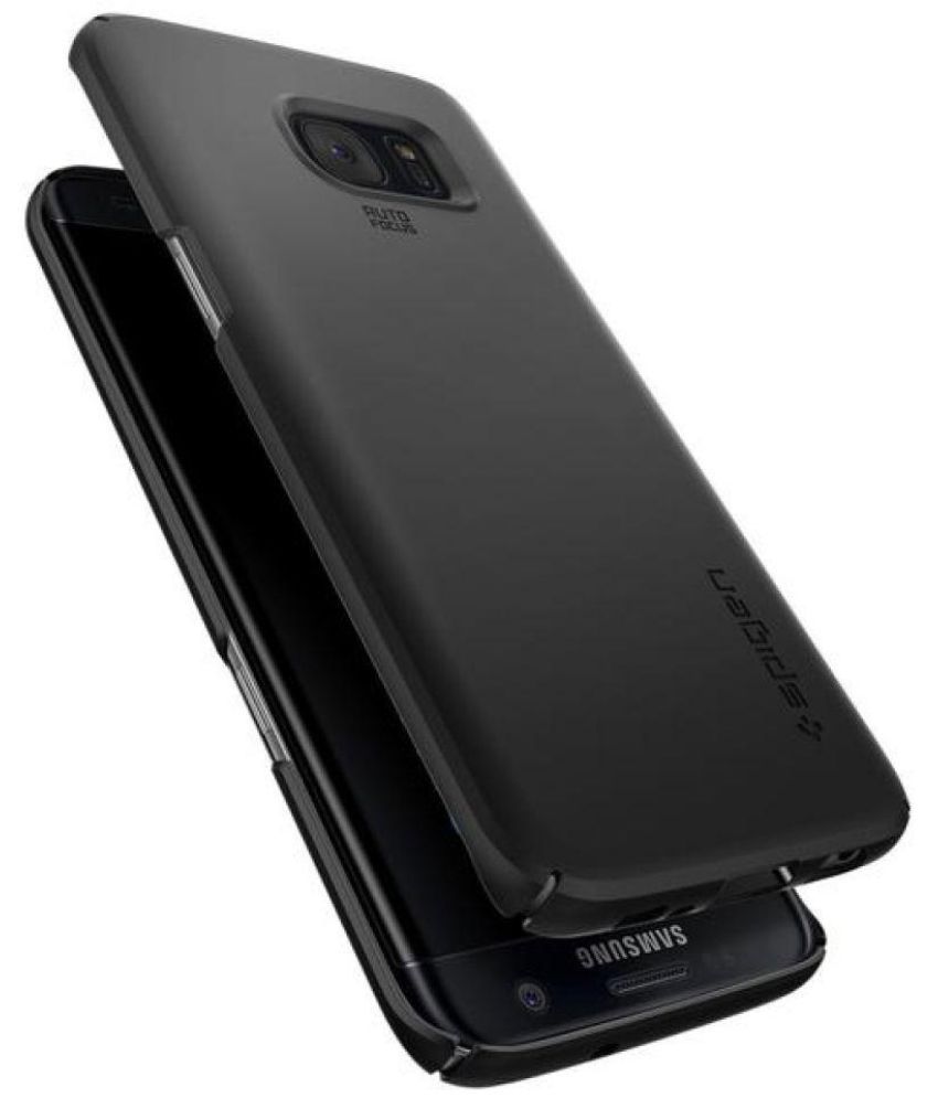 Samsung Galaxy S7 Edge Cover by Spigen Black Plain Back Covers