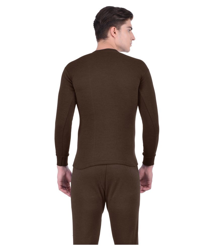 Lux Cottswool - Brown Cotton Men's Thermal Sets ( Pack of 1 ) - Buy Lux ...