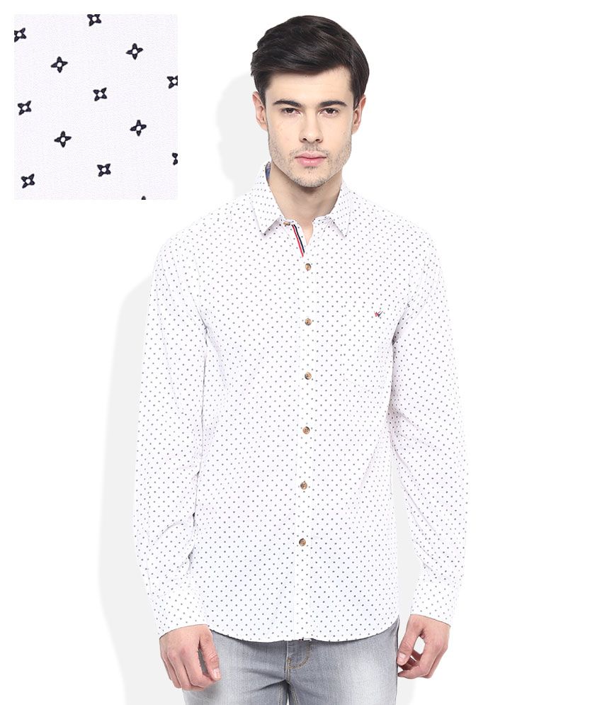 Wills Lifestyle White Casuals Slim Fit Shirt Buy Wills Lifestyle