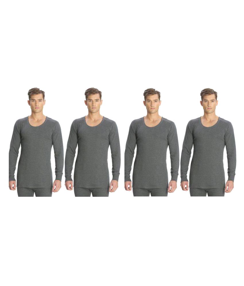Jockey Charcoal Cotton Men's Thermal Tops ( Pack of 4 ) Buy Jockey