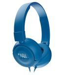 JBL T450 On Ear Wired Headphones With Mic Blue