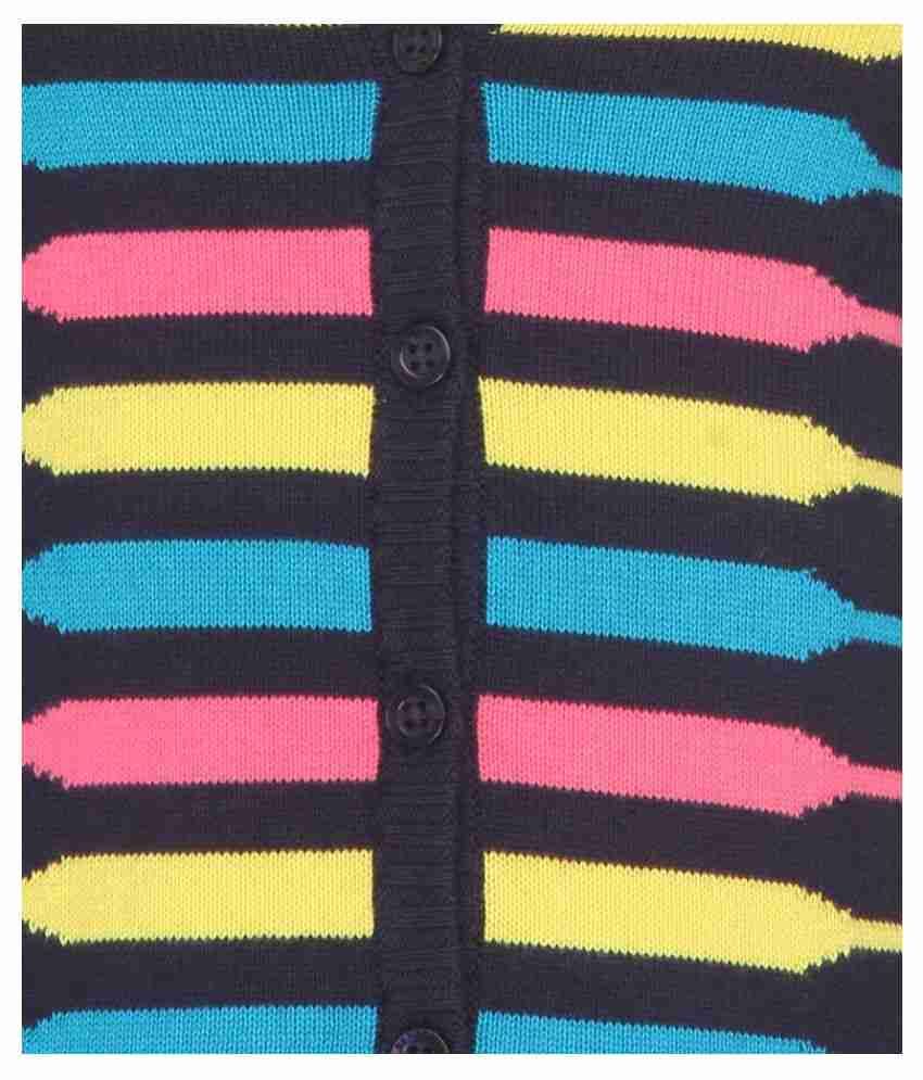 United Colors of Benetton Black Striped Buttoned Cardigan - Buy United Colors of Benetton Black 