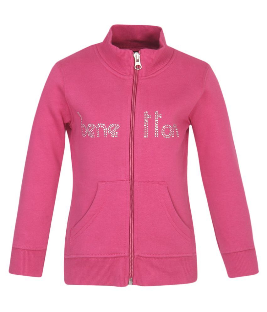 United Colors of Benetton Pink Zippered Sweatshirt - Buy United Colors ...