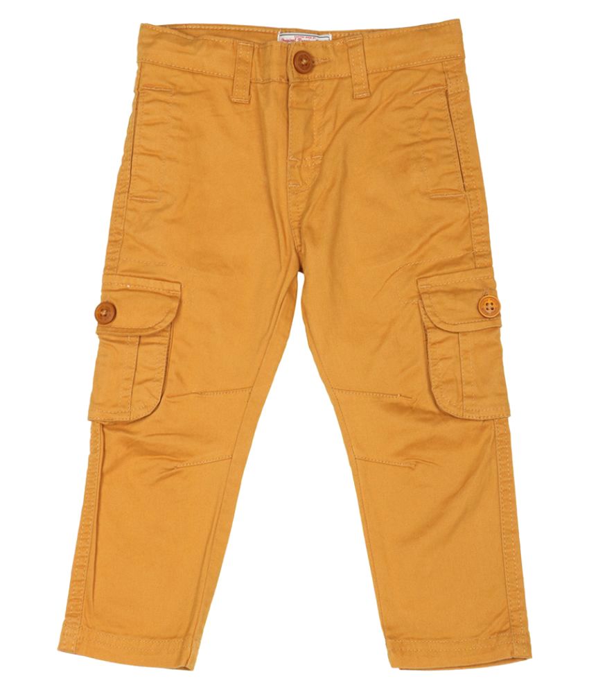 yellow cargo joggers