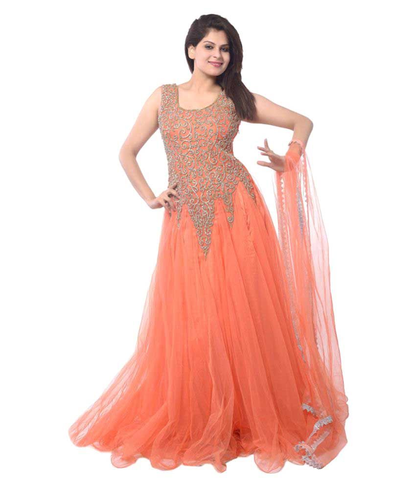 orange anarkali suits