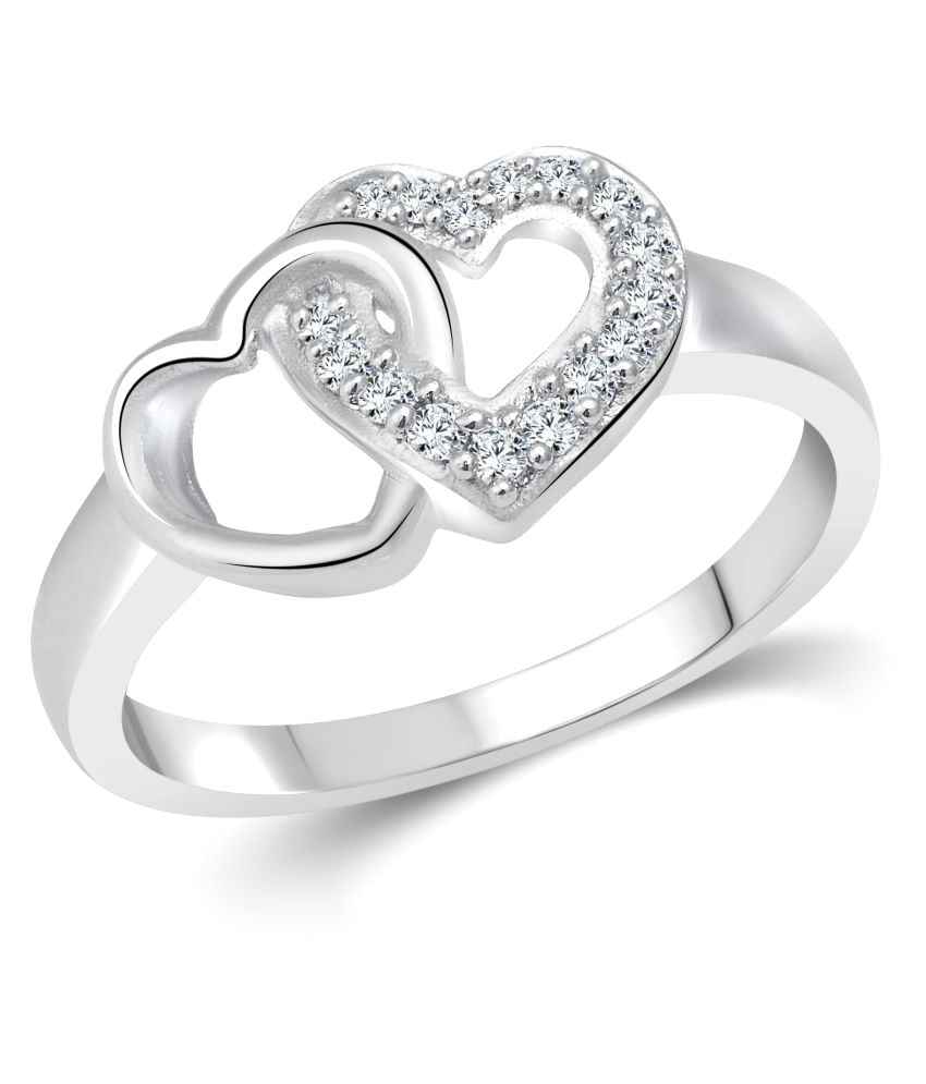     			Vighnaharta Silver True Love Heart Shape Ring