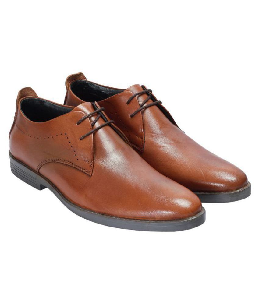 Style Code Tan Derby Genuine Leather Formal Shoes Price In India Buy