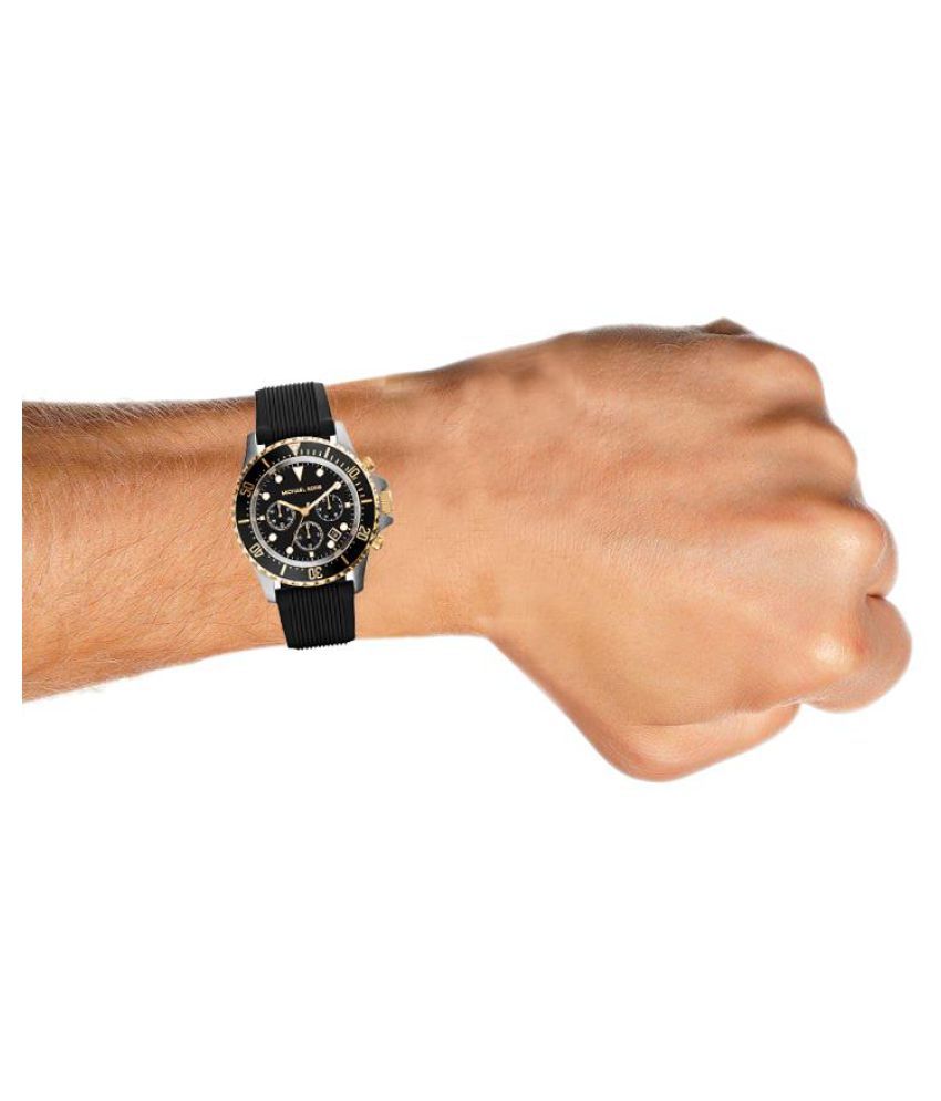 Michael Kors Black Silicon Chronograph Watch - Buy Michael Kors Black