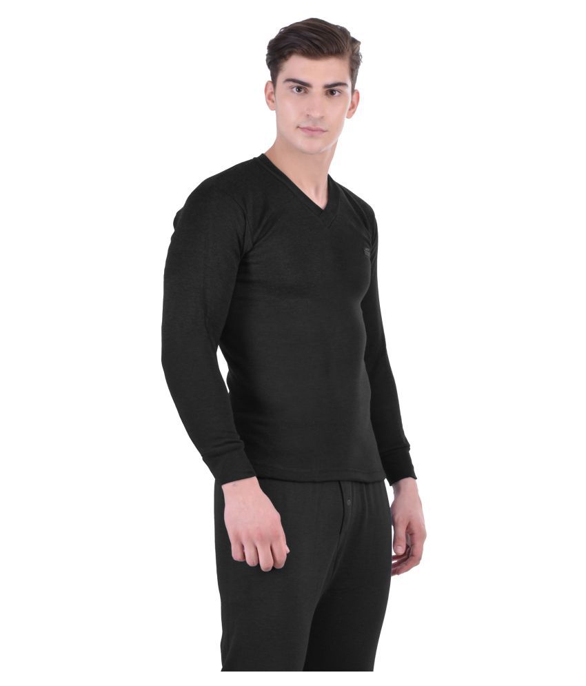 Lux Cottswool - Black Cotton Men's Thermal Sets ( Pack of 1 ) - Buy Lux ...