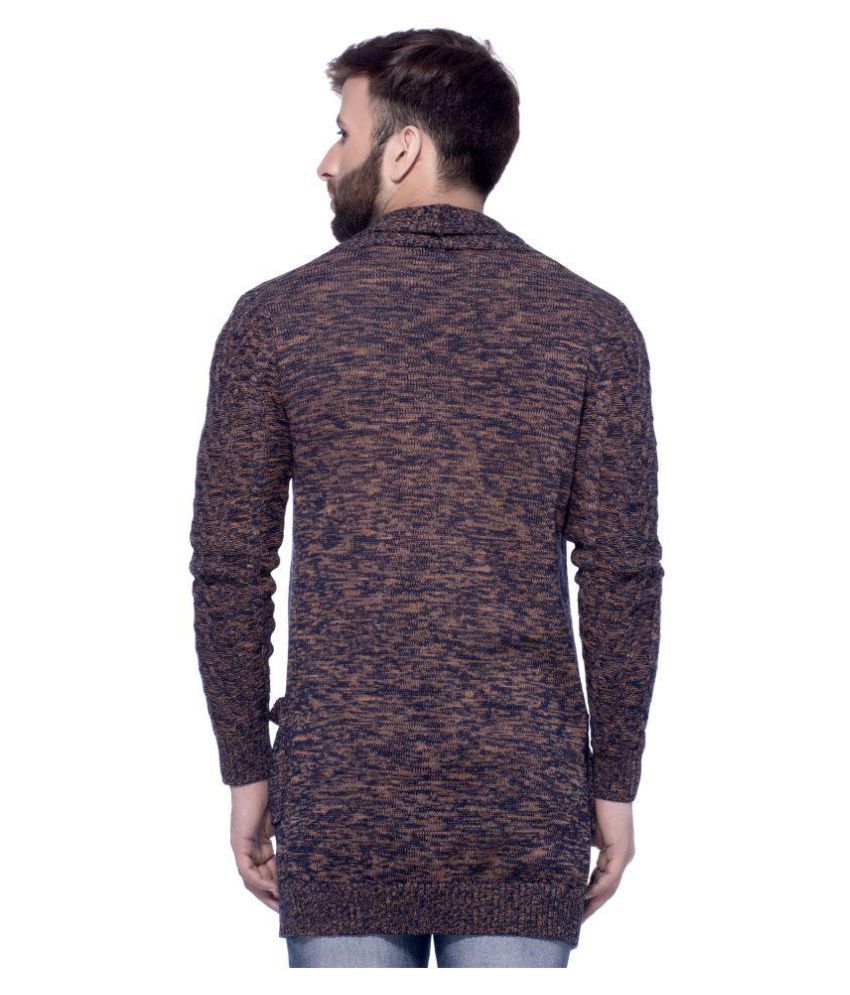 brown shawl sweater