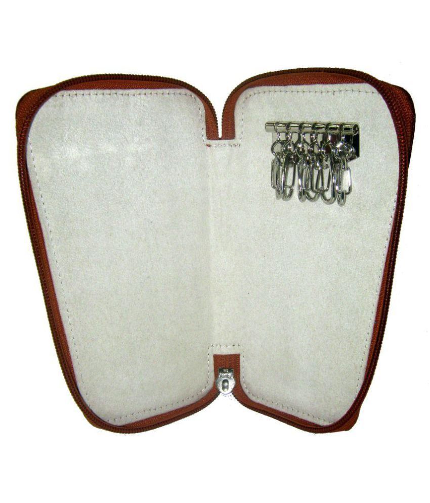 soft leather key pouch