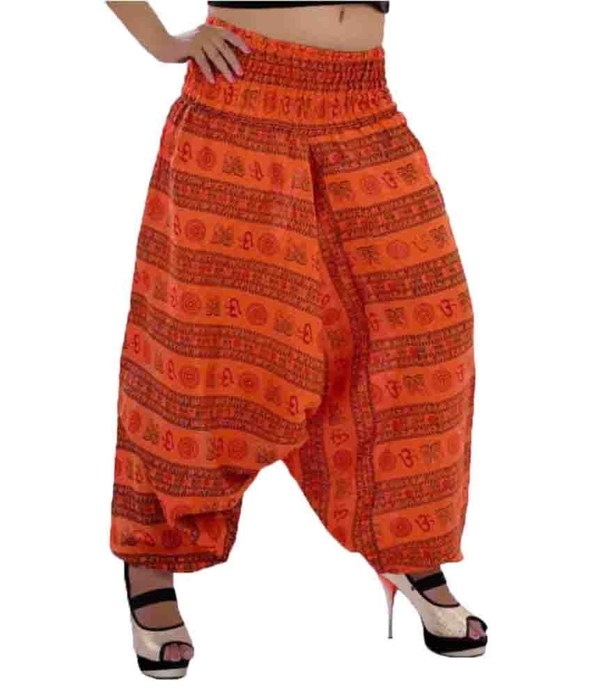 red harem trousers