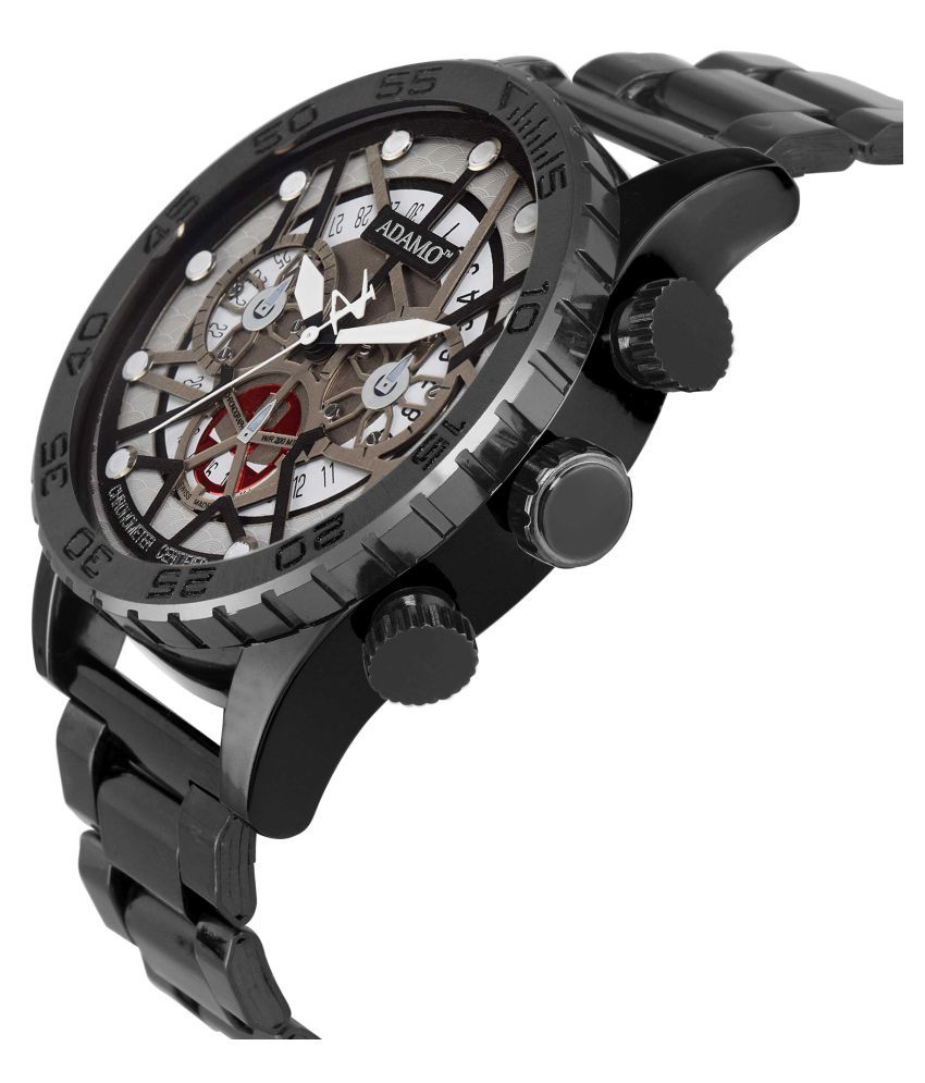 Adamo Black Skeleton Men's Wrist Watch Buy Adamo Black Skeleton Men's