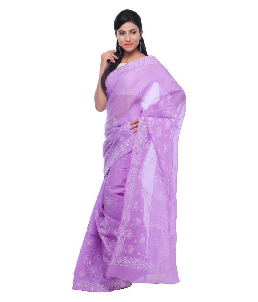 chikan saree party wear