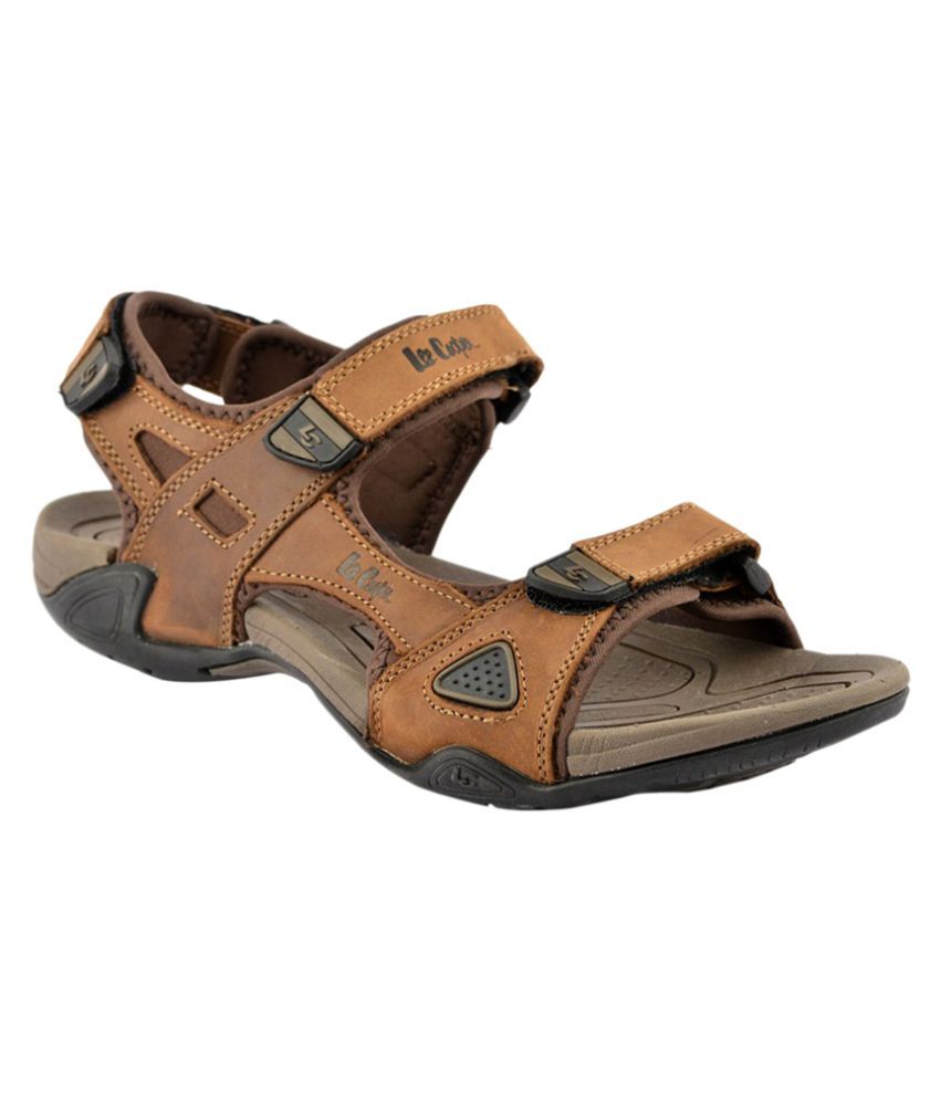 lee cooper men's leather sandals and floaters