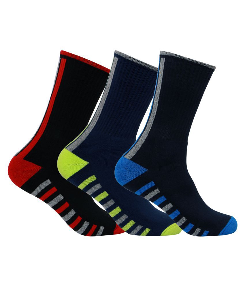 Supersox Multicolour Combed Cotton Terry Sports Socks- Pack of 3: Buy ...