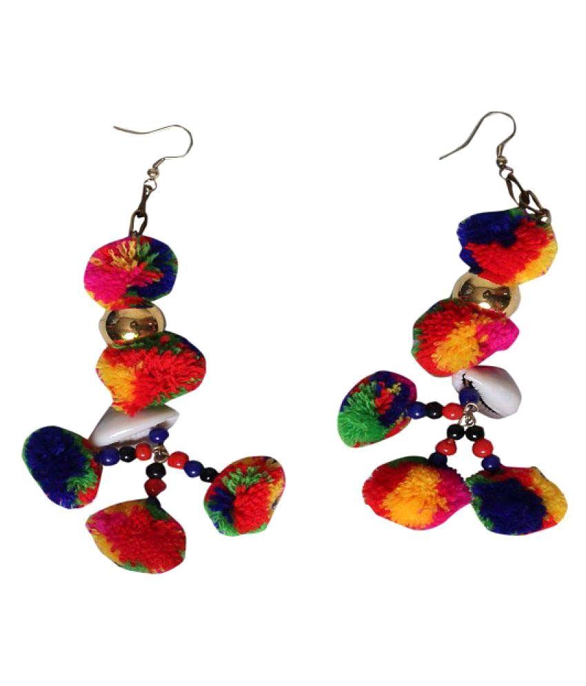 Uv Instyle Trendy Thread Multi Coloured Fashion Earrings For Women Uv Instyle Trendy Thread Multi Coloured Fashion Earrings For Women Cotton Dori Hanging