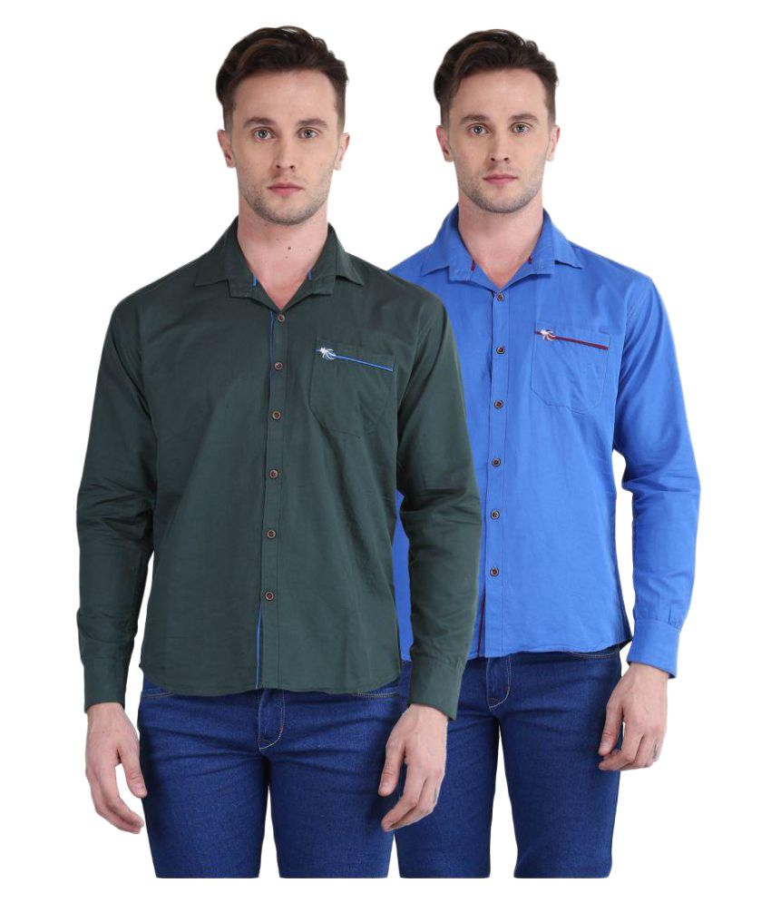     			British Terminal Multi Casuals Slim Fit Shirt Pack of 2