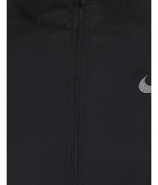 nike black polyester terry jacket
