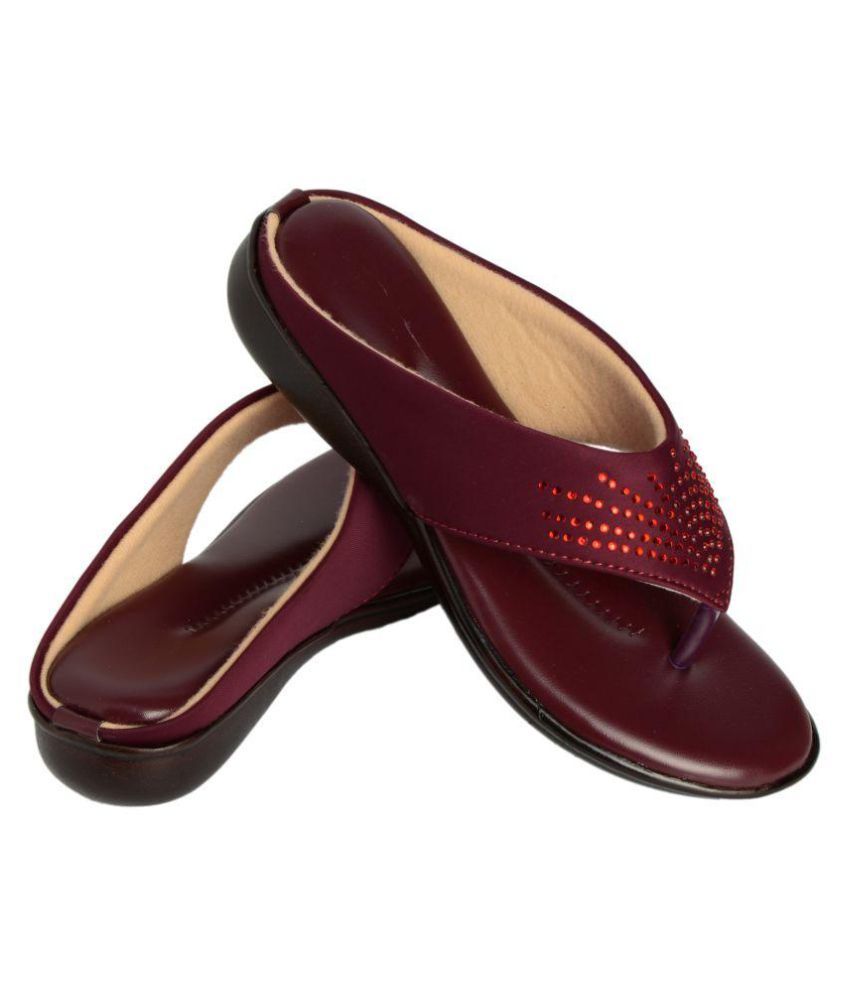 maroon pointed flats
