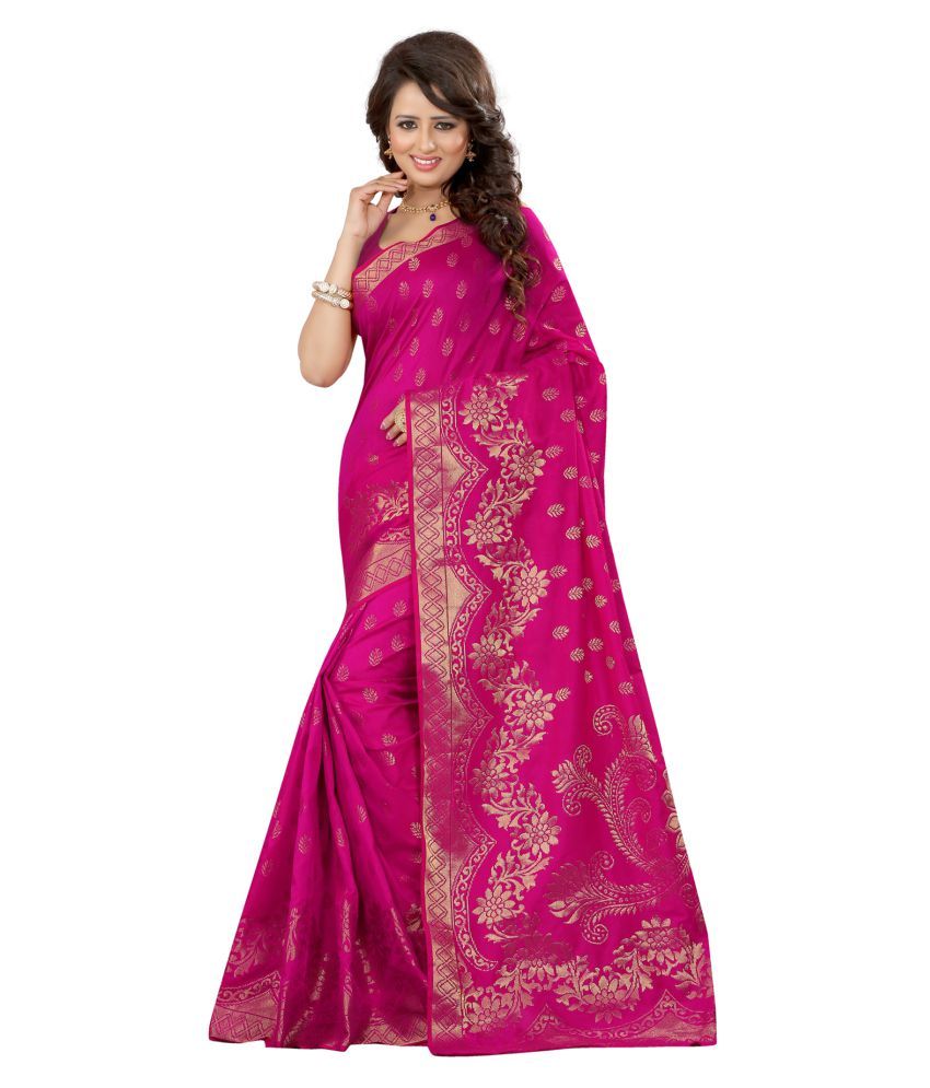 Glamour Tex Pink Cotton Saree - Buy Glamour Tex Pink Cotton Saree 