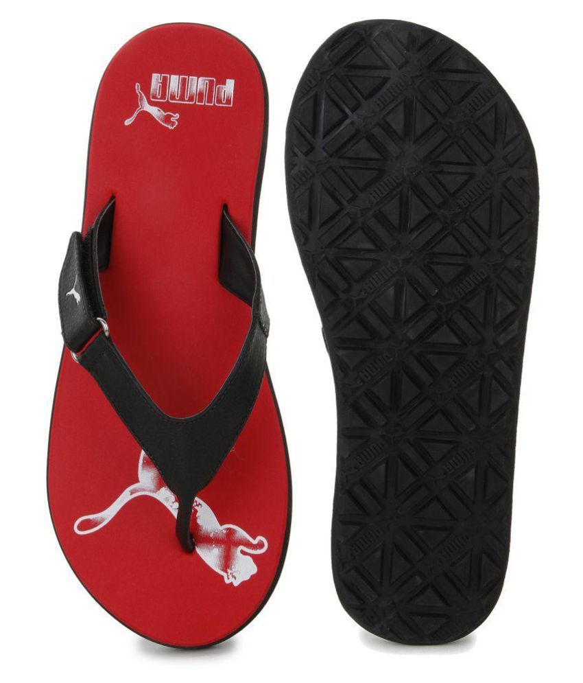 puma black thong flip flop