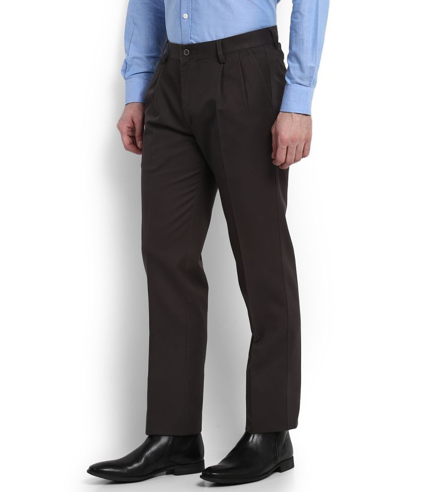 allen solly pleated cotton trousers