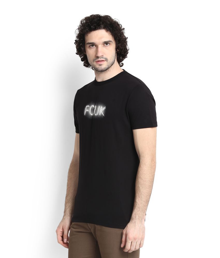 FCUK Black Round T-Shirt - Buy FCUK Black Round T-Shirt Online at Low ...