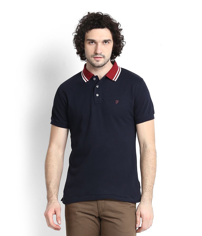 FCUK Blue Regular Fit Polo T Shirt - Buy FCUK Blue Regular Fit Polo T ...