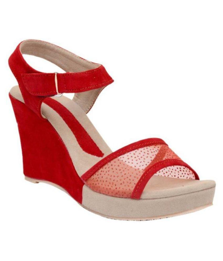 Rebee Red Wedges Heels Price in India- Buy Rebee Red Wedges Heels Online at Snapdeal