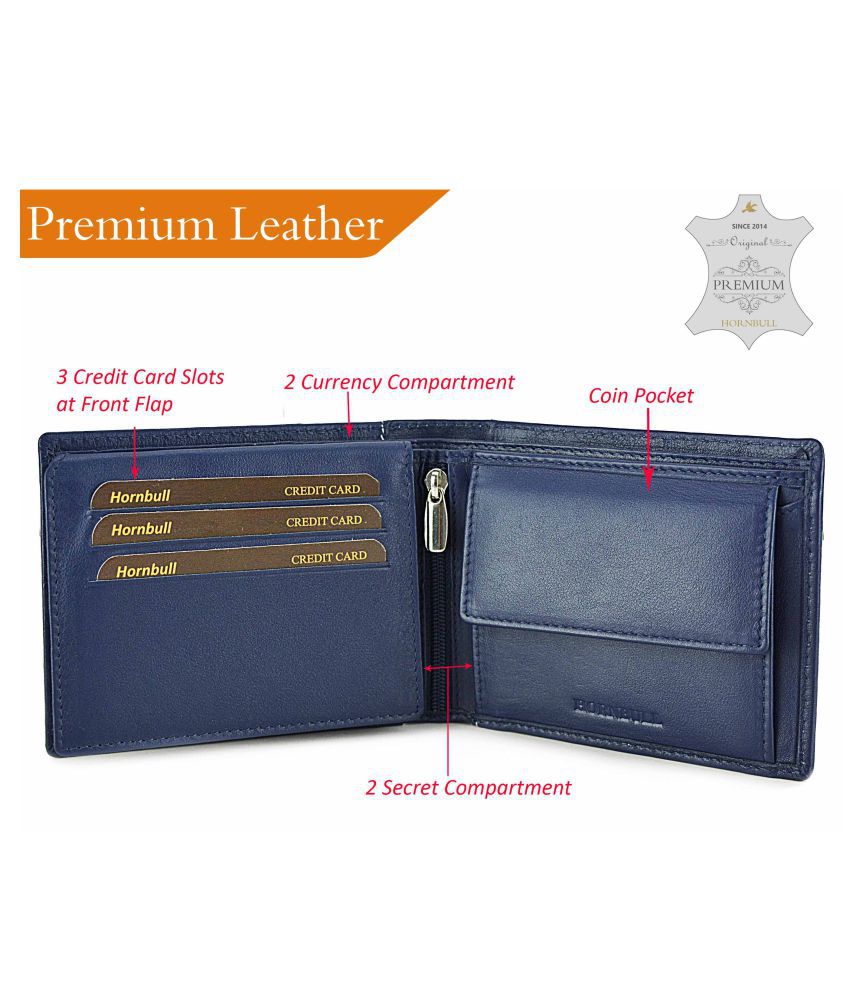 Hornbull Leather Blue Formal Regular Wallet: Buy Online at Low Price in India - Snapdeal