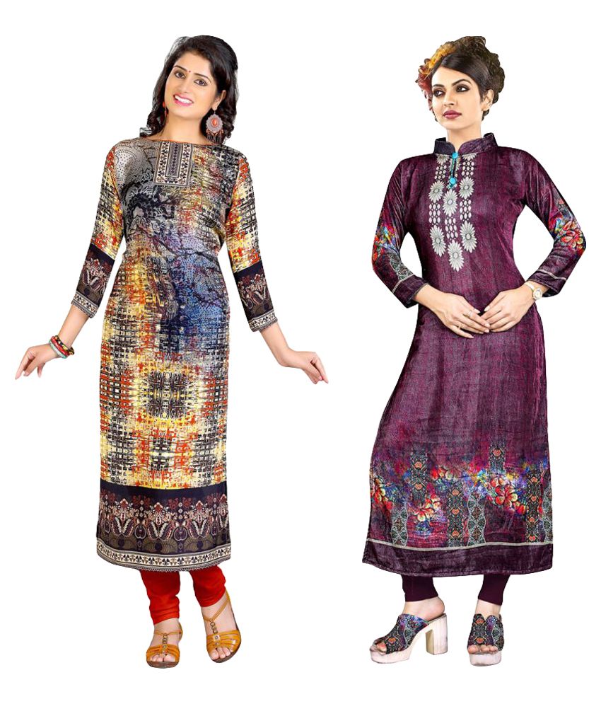     			Jevi Prints Multicoloured Crepe Printed Unstitched Kurti