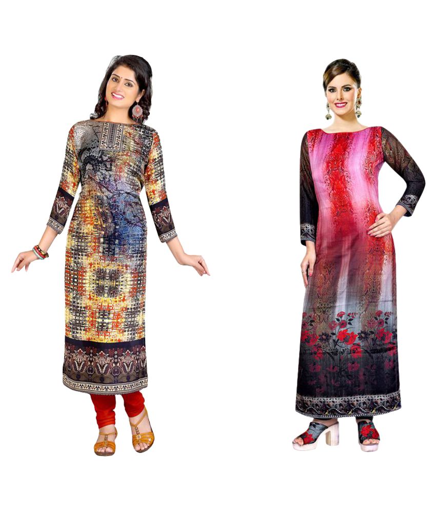     			Jevi Prints Multicoloured Crepe Printed Unstitched Kurti