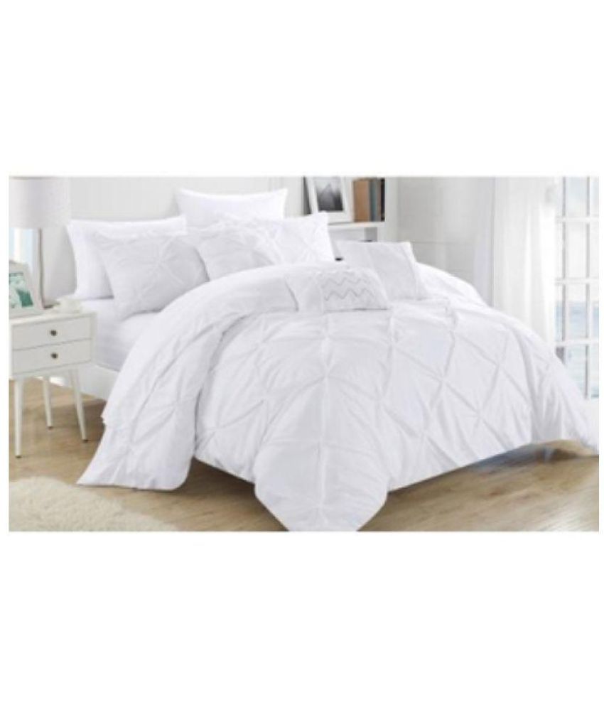 Idesign Double Cotton Plain White Comforter Buy Idesign Double Cotton