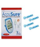 ACCUSURE 50 Glucometer Test Strips & 100 Round Lancets