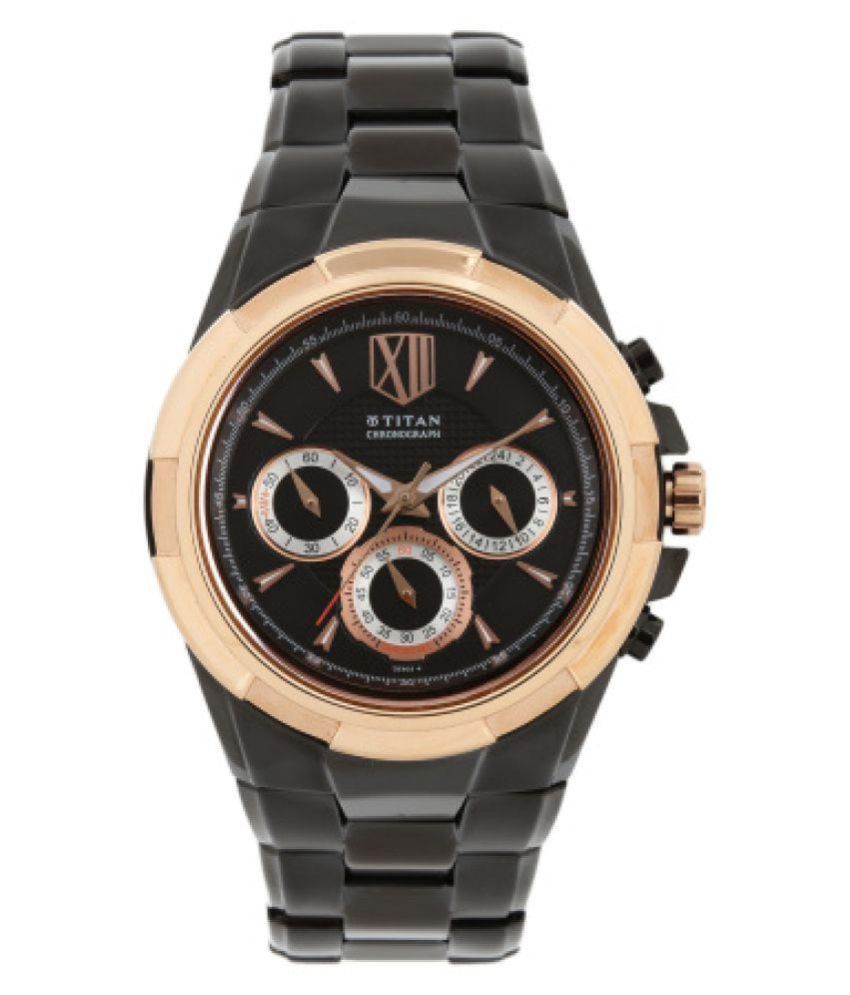 Titan Black Chronograph Watch | vlr.eng.br