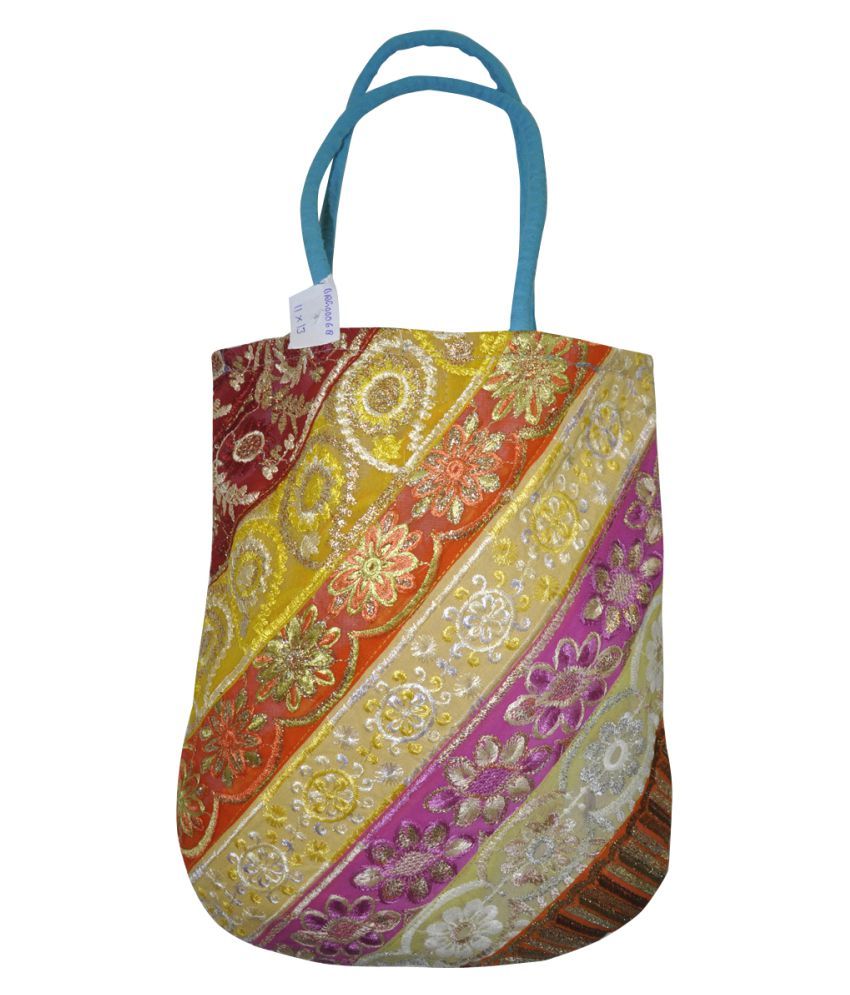 Lal Haveli Multi Cotton Tote Bag - Buy Lal Haveli Multi Cotton Tote Bag ...