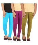 Greenwich Pack of 3 Girls 100% Cotton Leggings ( Green )