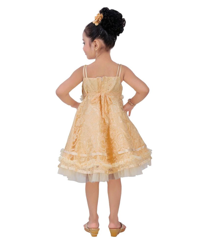 golden net frock design