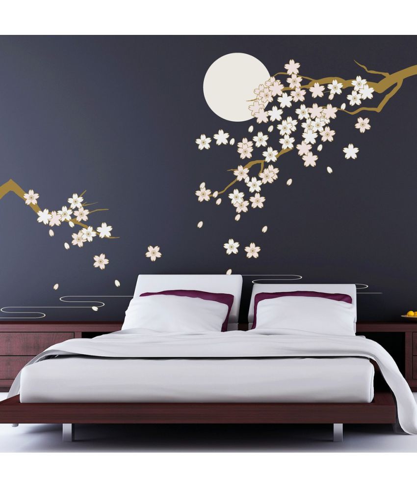     			Decor Villa White Branches Vinyl Multicolour Wall Stickers