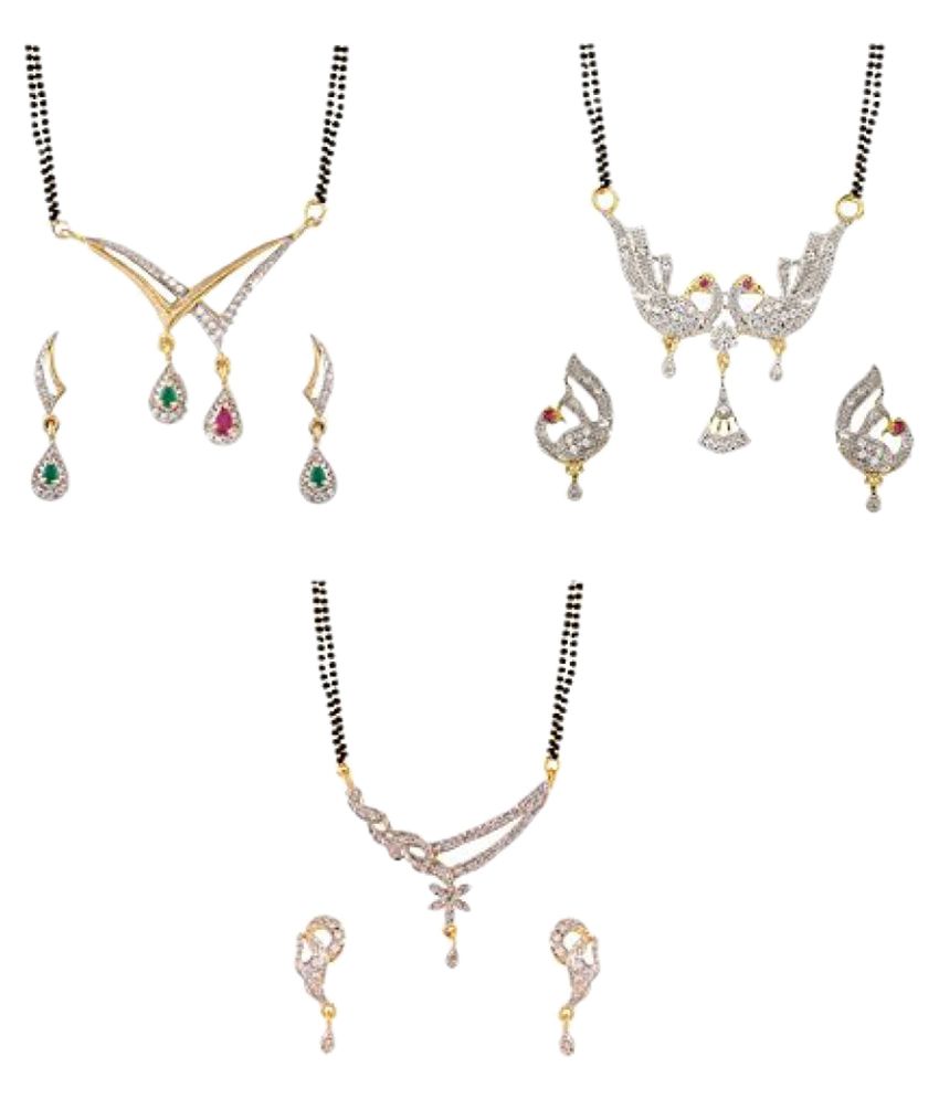     			YouBella Combo of 2 Gold Plated American Diamond Mangalsutra