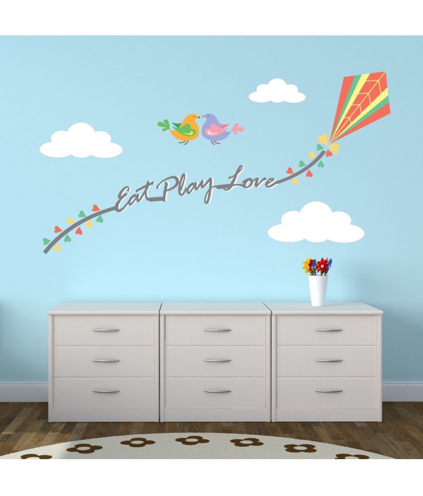     			Decor Villa Kite Vinyl Multicolour Wall Stickers