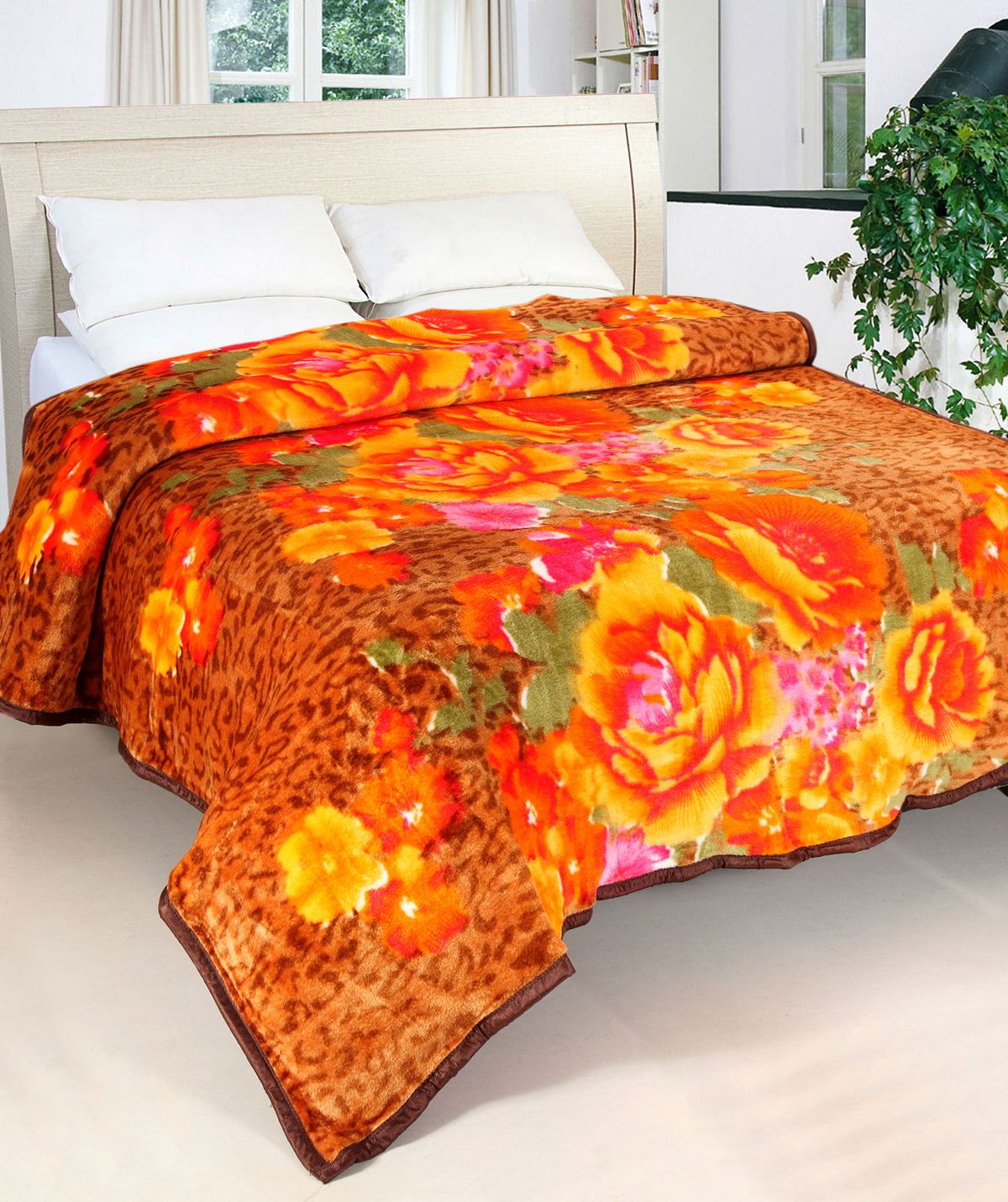     			Furhome Double Poly Mink Floral Winter Blanket