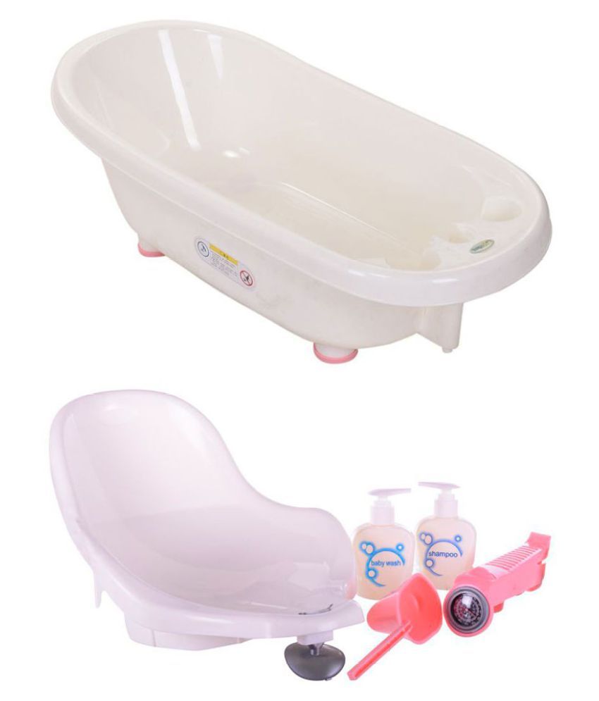 Kidzvilla White Plastic Baby Bath Tub Kidzvilla White Plastic Baby Bath Tub