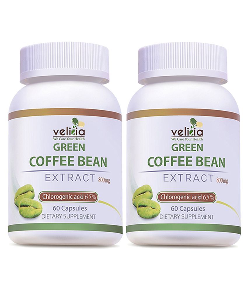 Velicia 100 Natural Green Coffee Capsules For Weight Loss 800 mg Fat