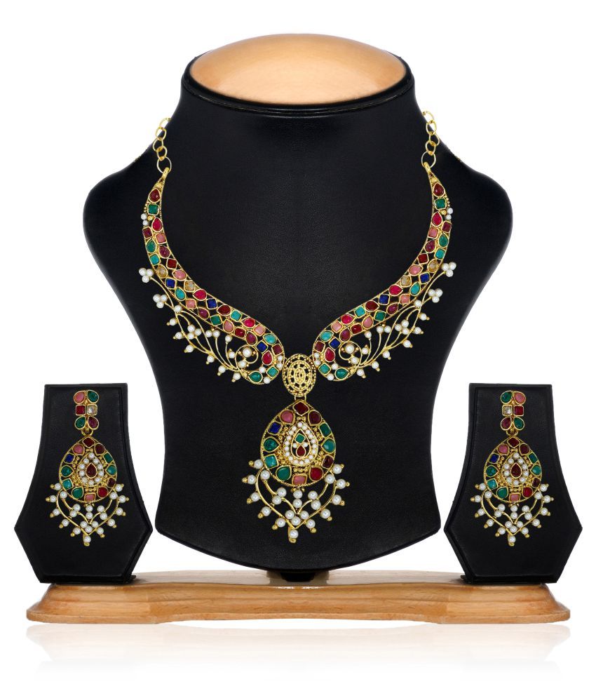 Zaveri Pearls Multicolour Necklace Set Buy Zaveri Pearls Multicolour