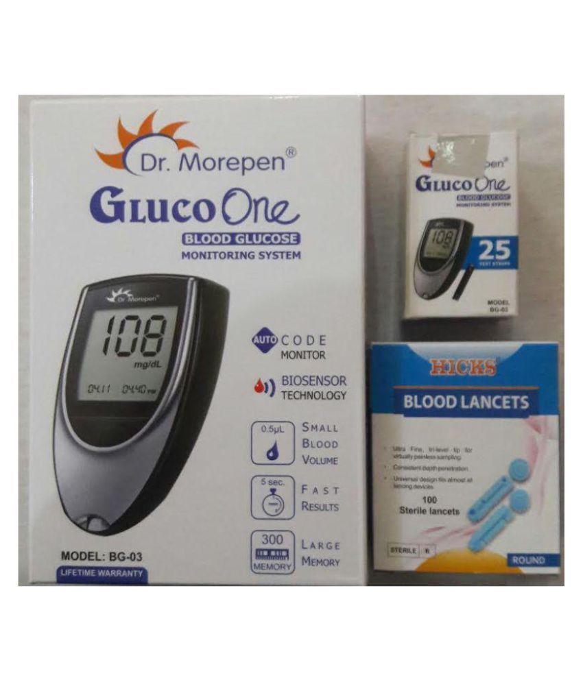 Dr. Morepen BG03 METER & LANCETS COMBO Buy Online at Best Price in