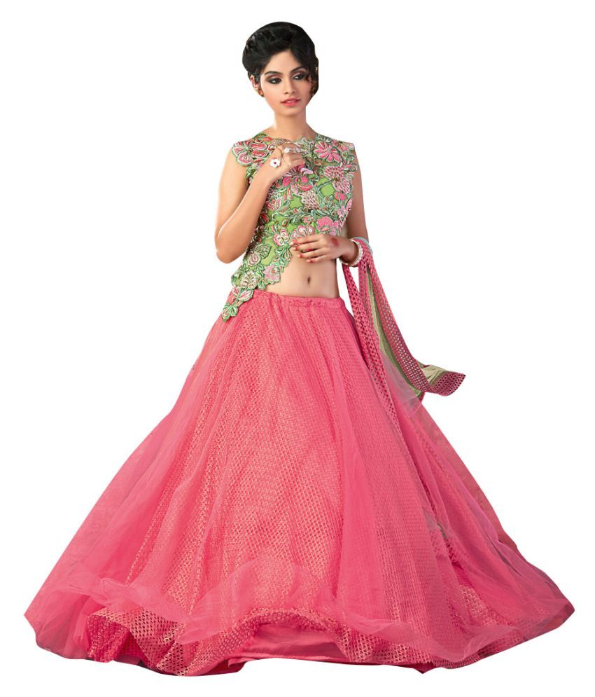 pink net lehenga
