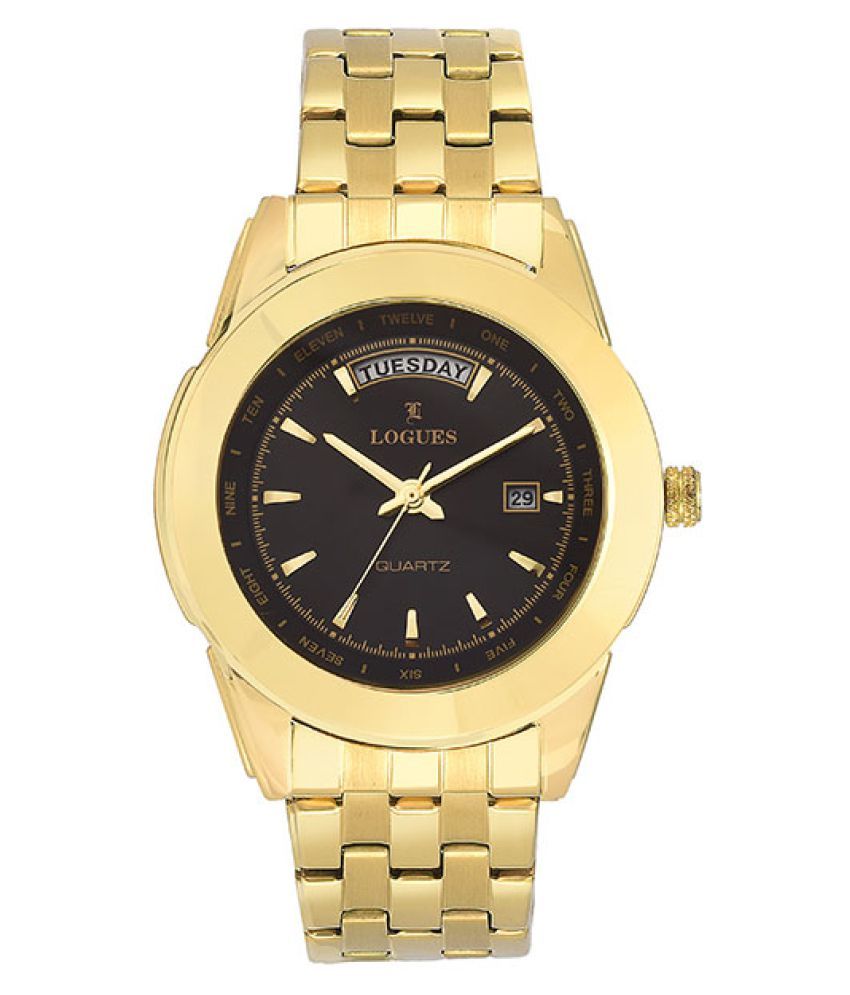 Logues Golden Analog Watch - Buy Logues Golden Analog Watch Online at ...