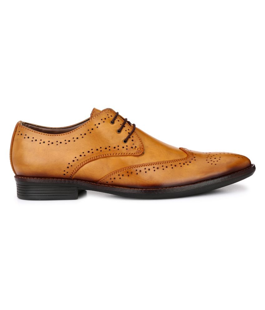 Mactree Tan Derby Artificial Leather Formal Shoes Price in India- Buy ...